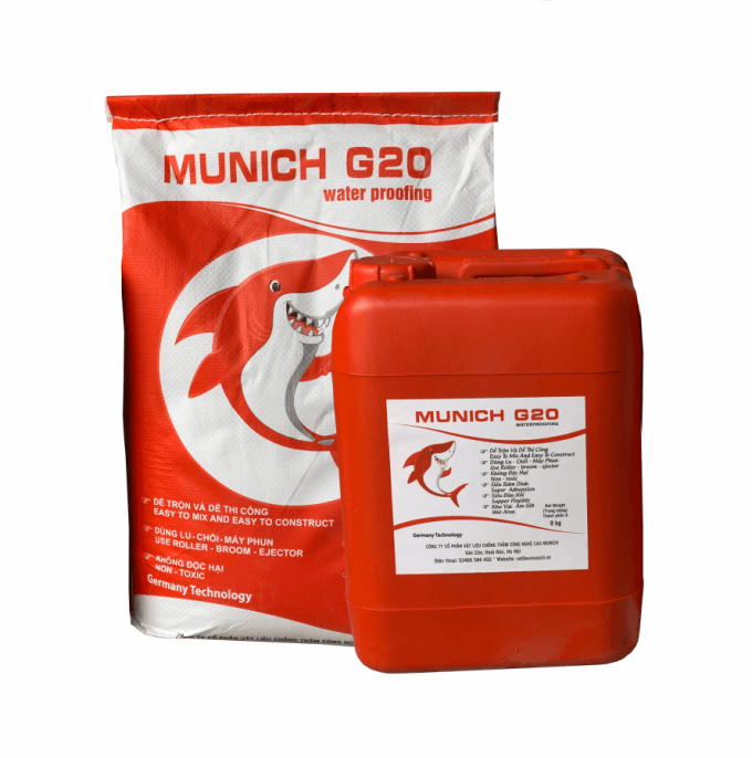 Munich G20 - Vật liệu chống thấm hai thành phần gốc xi măng - Polymer