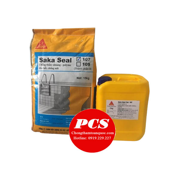 Saka Seal 107 Vữa chống thấm gốc xi măng polyme cải tiến, 2 thành phần