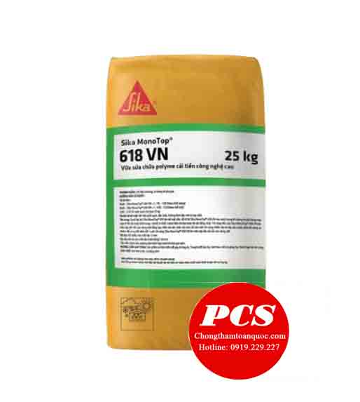 Sika MonoTop 618 Vữa sửa chữa gốc xi măng polymer cải tiến