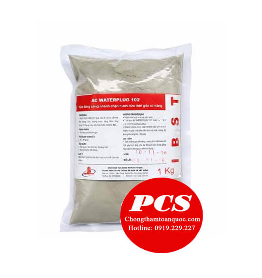 AC waterplug 102 xi măng đông cứng nhanh chống thấm chặn rò rỉ bể nước AC waterplug 102 xi măng đông cứng nhanh chống thấm chặn rò rỉ bể nước