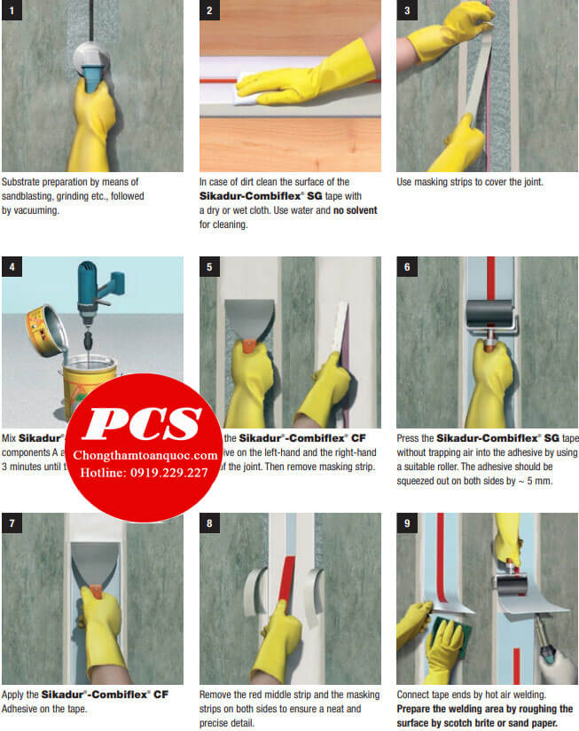 Các bước thi công Sikadur Combiflex SG