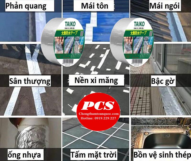 Các vị trí ứng dụng của băng dính Taiko