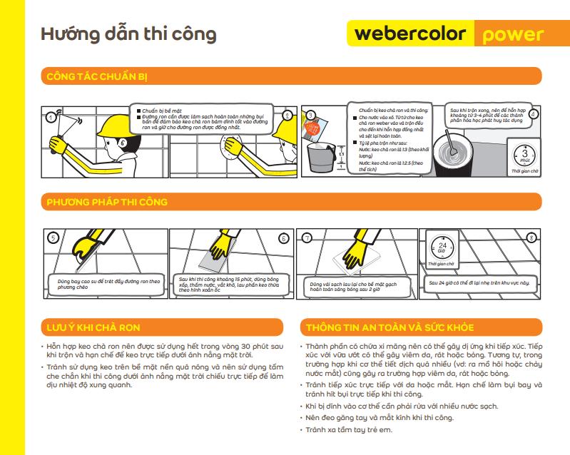 Hướng dẫn thi công keo chà ron Webercolor Power