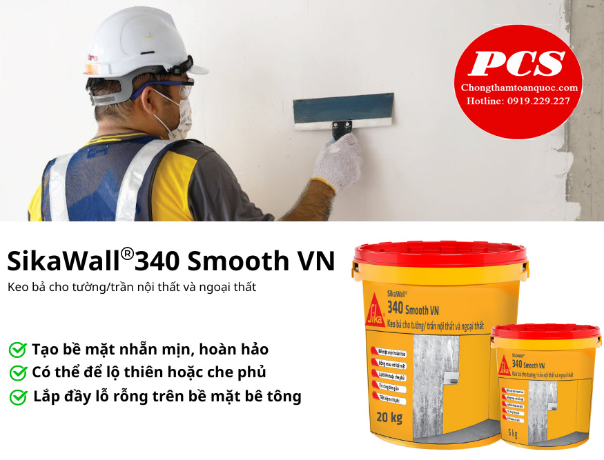 Keo bả tường SikaWall 340 Keo bả tường SikaWall 340