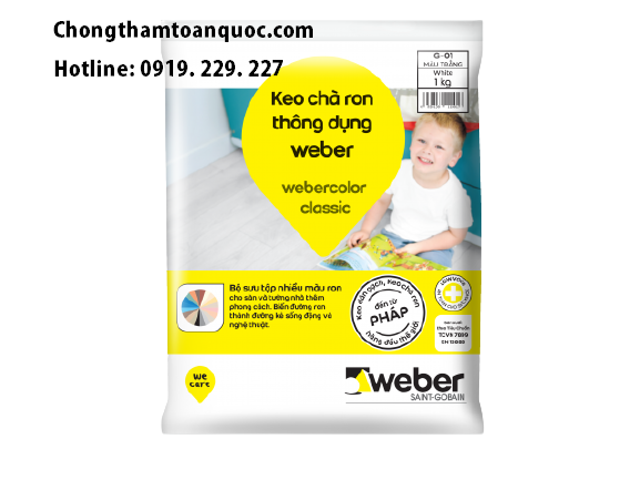 Keo chà ron Webercolor Classic - Dành cho khu vực và gạch thông dụng