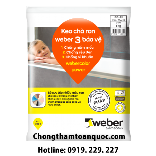 Keo chà ron Webercolor Power - Chống nấm mốc, rêu đen và vi khuẩn