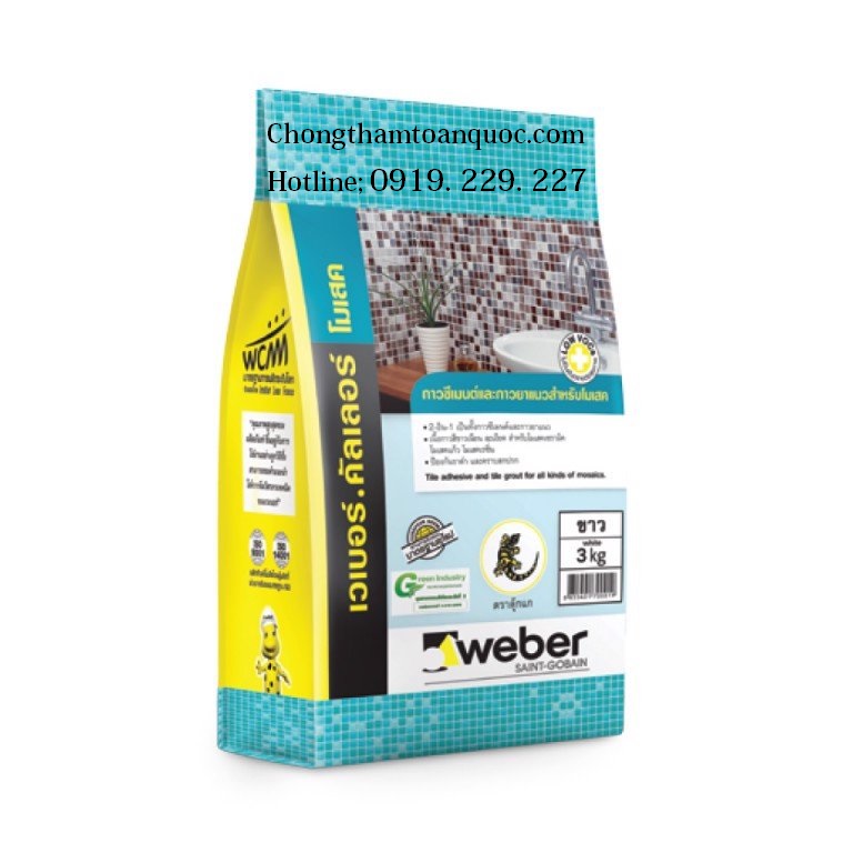 Keo dán gạch chà ron WeberColor Mosaic - Chuyên dùng cho gạch Mosaic