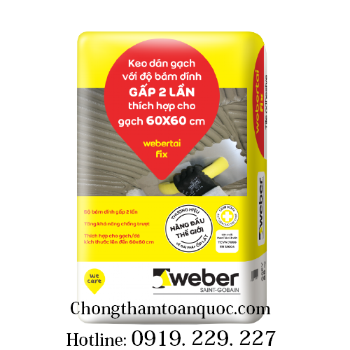 Keo dán gạch Webertai Fix - Độ bám dính gấp 2 lần, chống trượt tốt