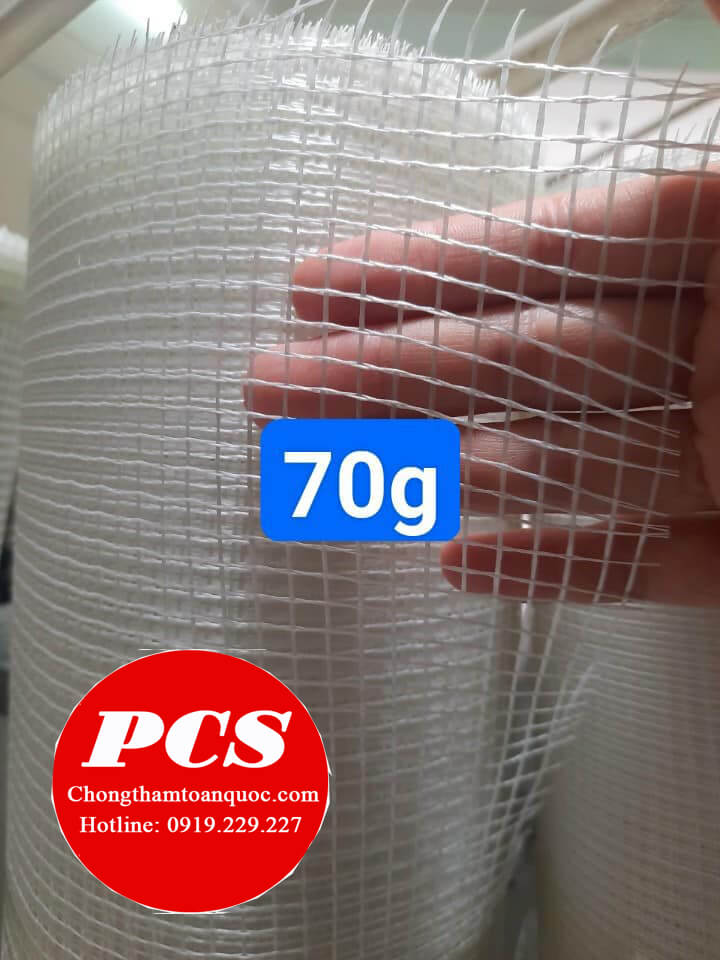 Lưới thủy tinh 4x4 định lượng 70g/m2 chống thấm chống nứt mắt