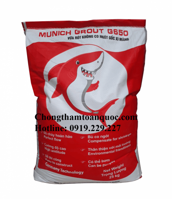 Munich Grout G650 - Vữa rót gốc xi măng không co ngót