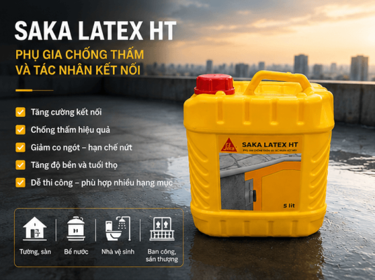 Saka Latex TH Phụ gia chống thấm nhũ tương Styren Butadien cải tiến