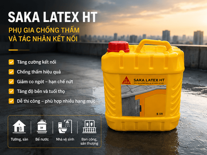 Saka Latex TH Phụ gia chống thấm nhũ tương Styren Butadien cải tiến