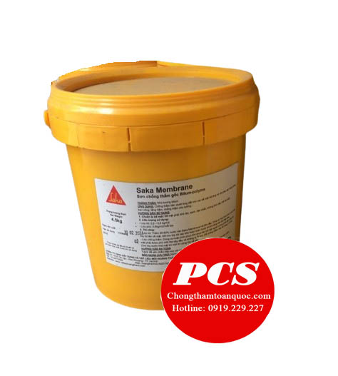 Saka Membrane Màng lỏng chống thấm bitum polyme cải tiến gốc nước Saka Membrane Màng lỏng chống thấm bitum polyme cải tiến gốc nước