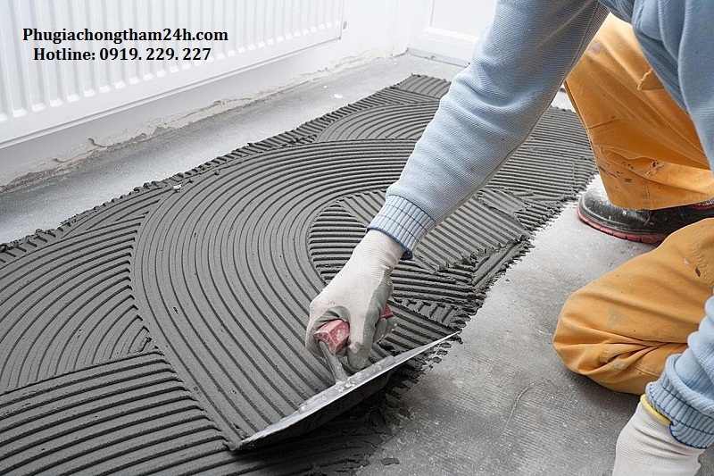 Thi công keo dán gạch Cemax Tileplus
