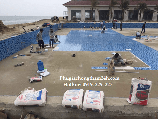 Thi công keo dán gạch Quicseal 600