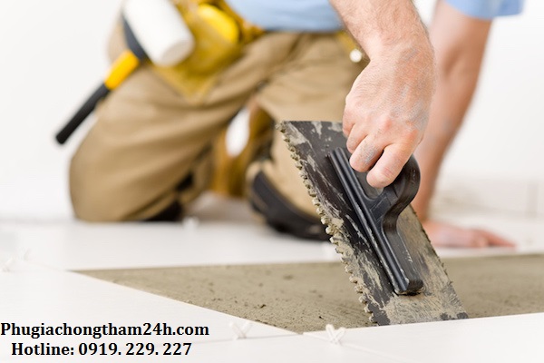 Thi công keo dán gạch Senda S3