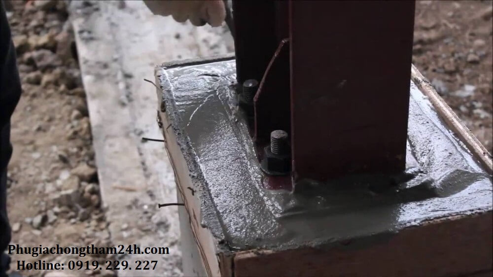 Thi công vữa rót không co ngót Senda Grout