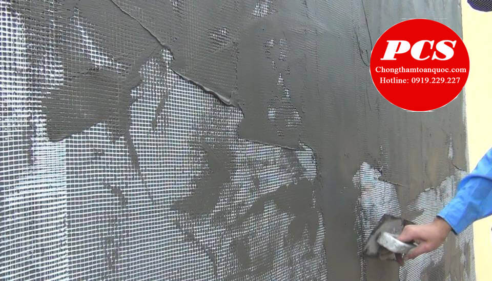 Thực hiện thi công lưới thủy tinh gia cường