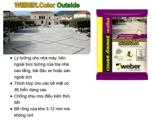 Ứng dụng keo chà ron Webercolor Outside Ứng dụng keo chà ron Webercolor Outside