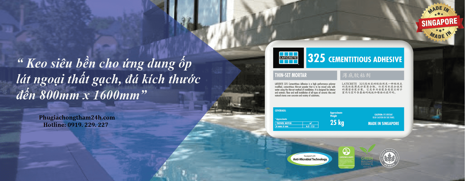 Ứng dụng keo dán gạch Laticrete 325