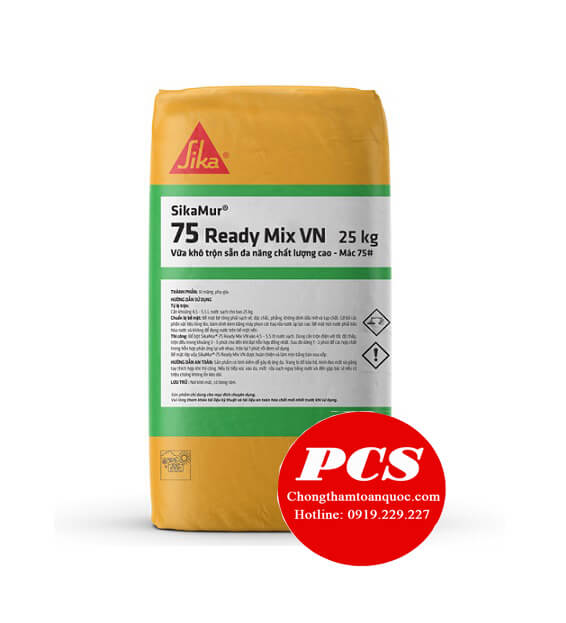 Vữa khô trộn sẵn đa năng mác 75 SikaMur - 75 ready Mix VN