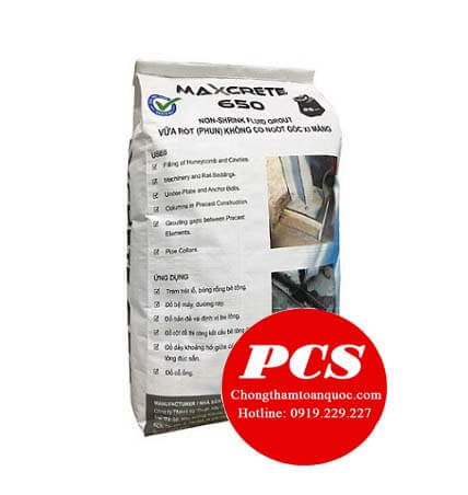 Vữa rót không co ngót Maxcrete 650