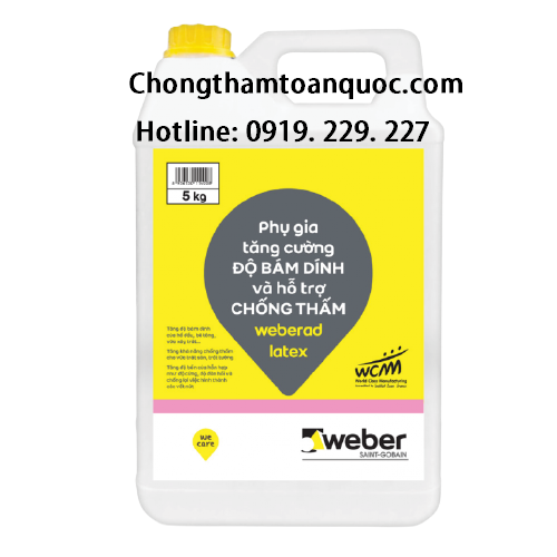 Weberad Latex - Phụ gia tăng cường độ bám dính và chống thấm